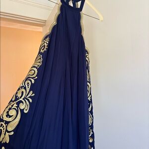 Lilly blue and gold dress